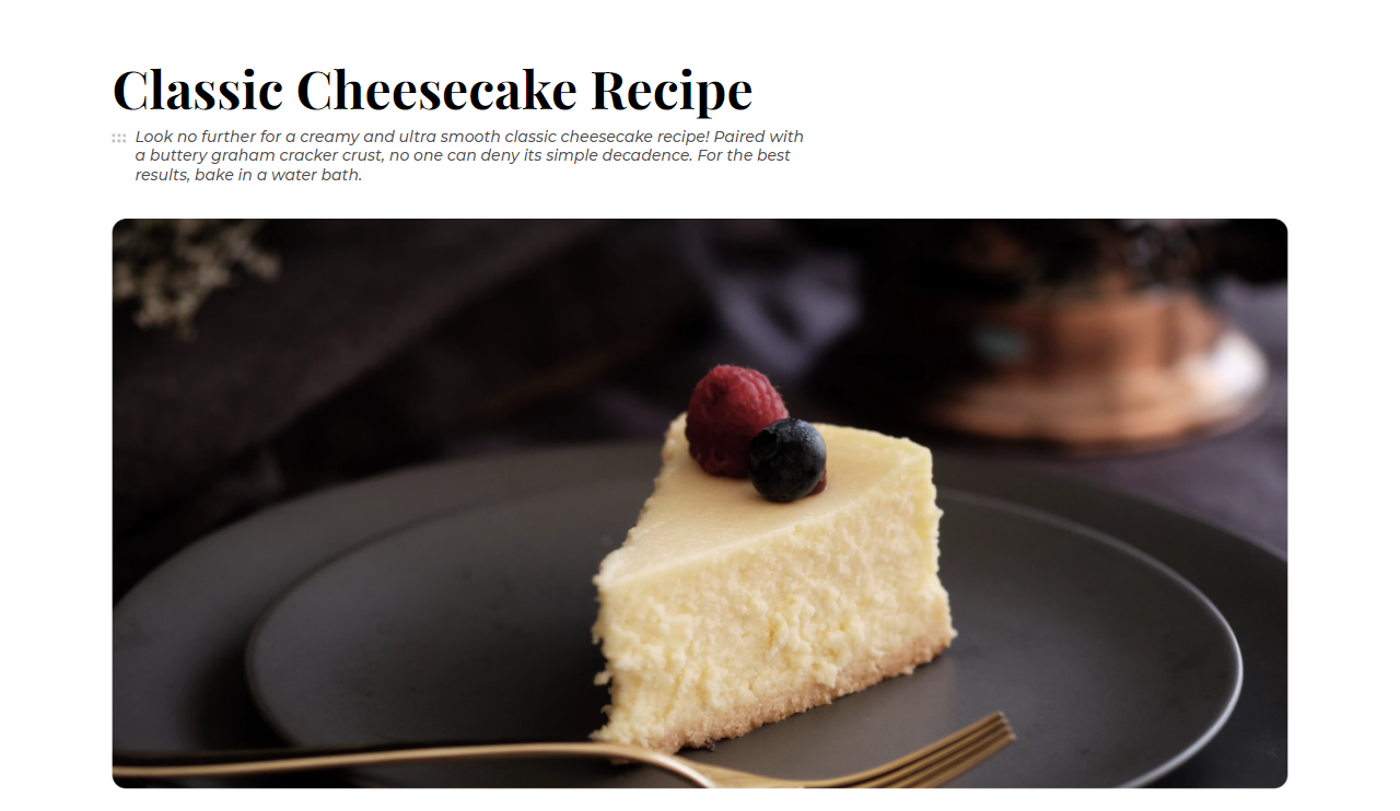 Recipe page