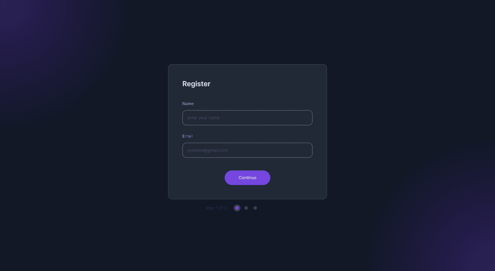 Multi-step Register Form